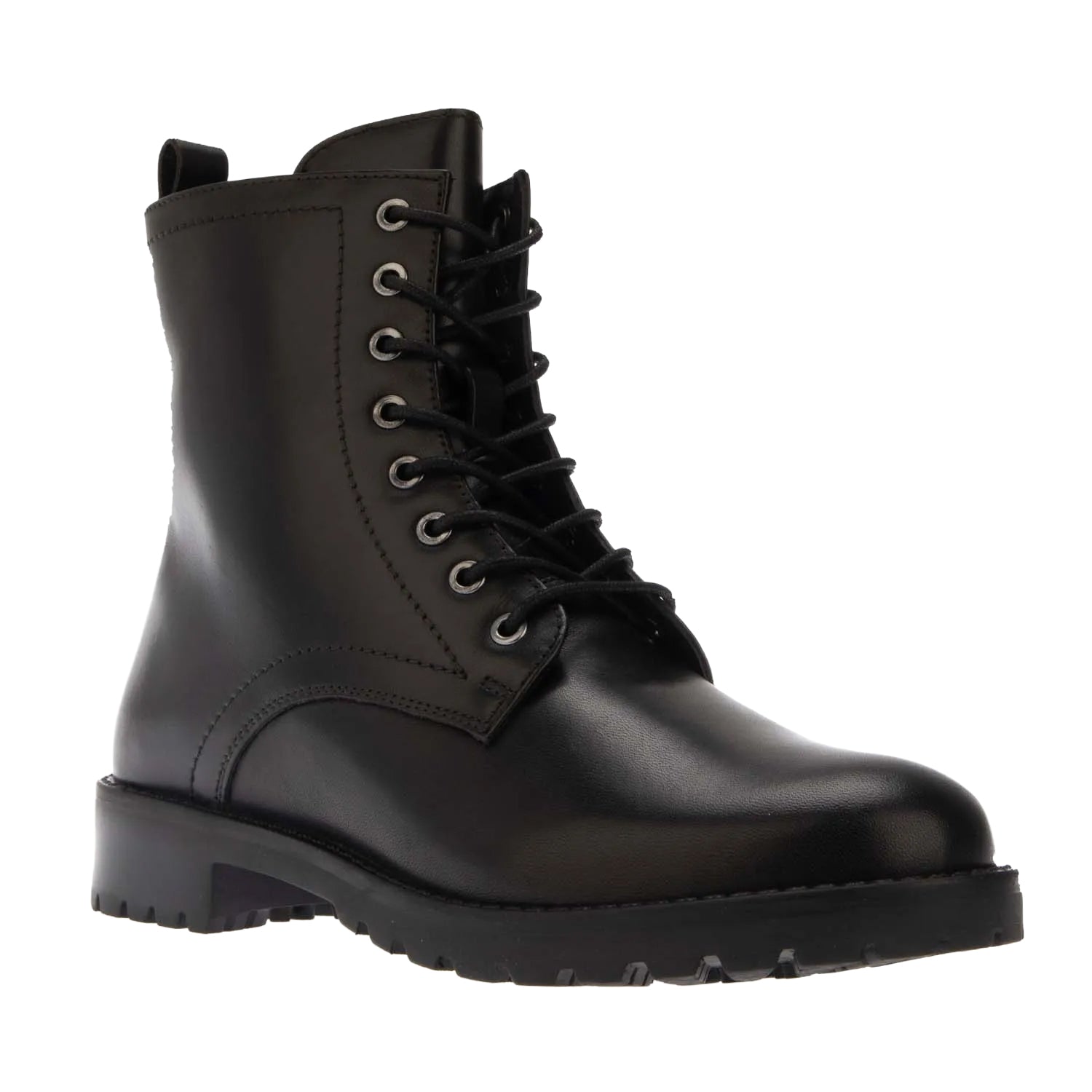Black - Front - Dune London Womens-Ladies Prestin Leather Lace Up Ankle Boots