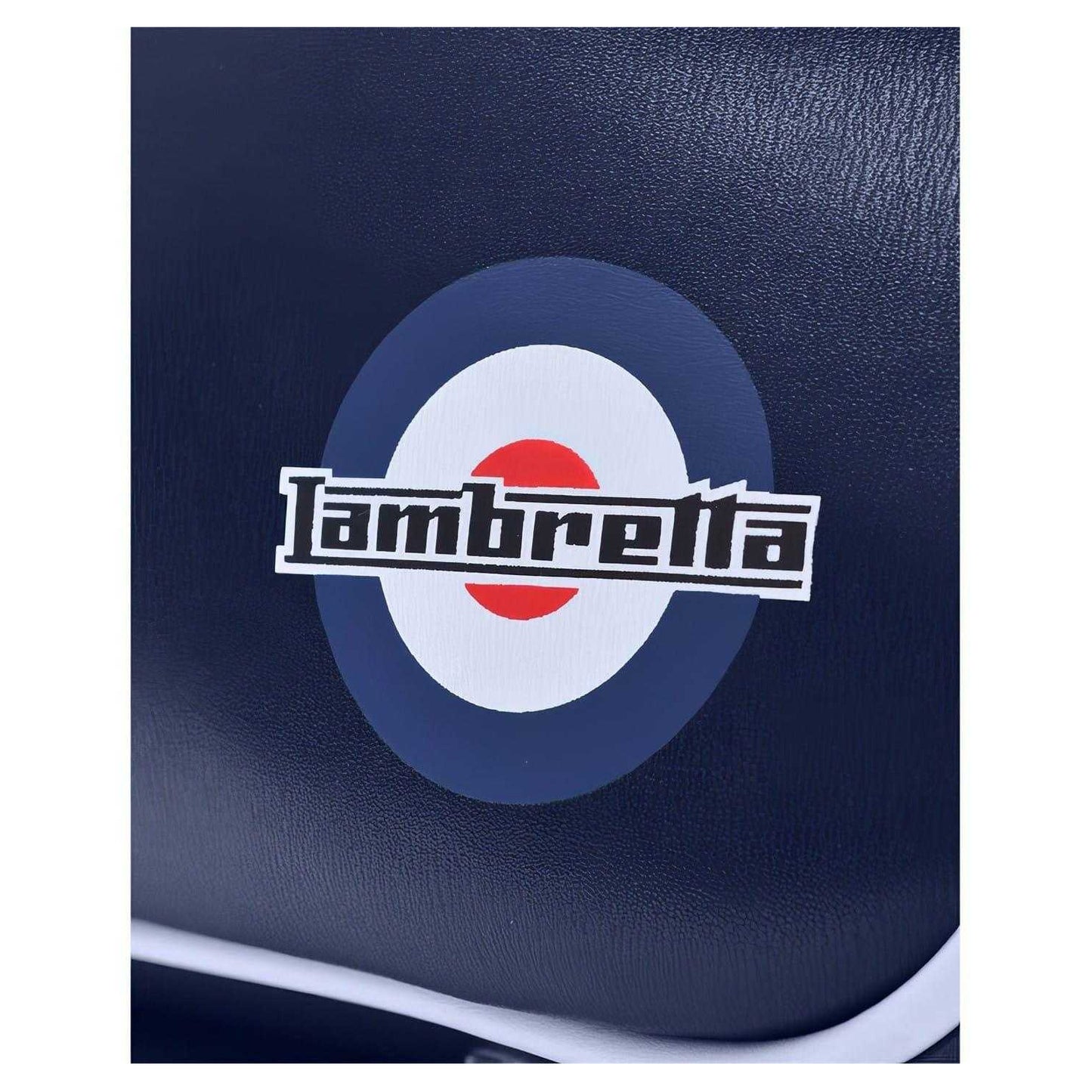 Navy-White - Side - Lambretta Mod Retro Faux Leather Duffle Bag