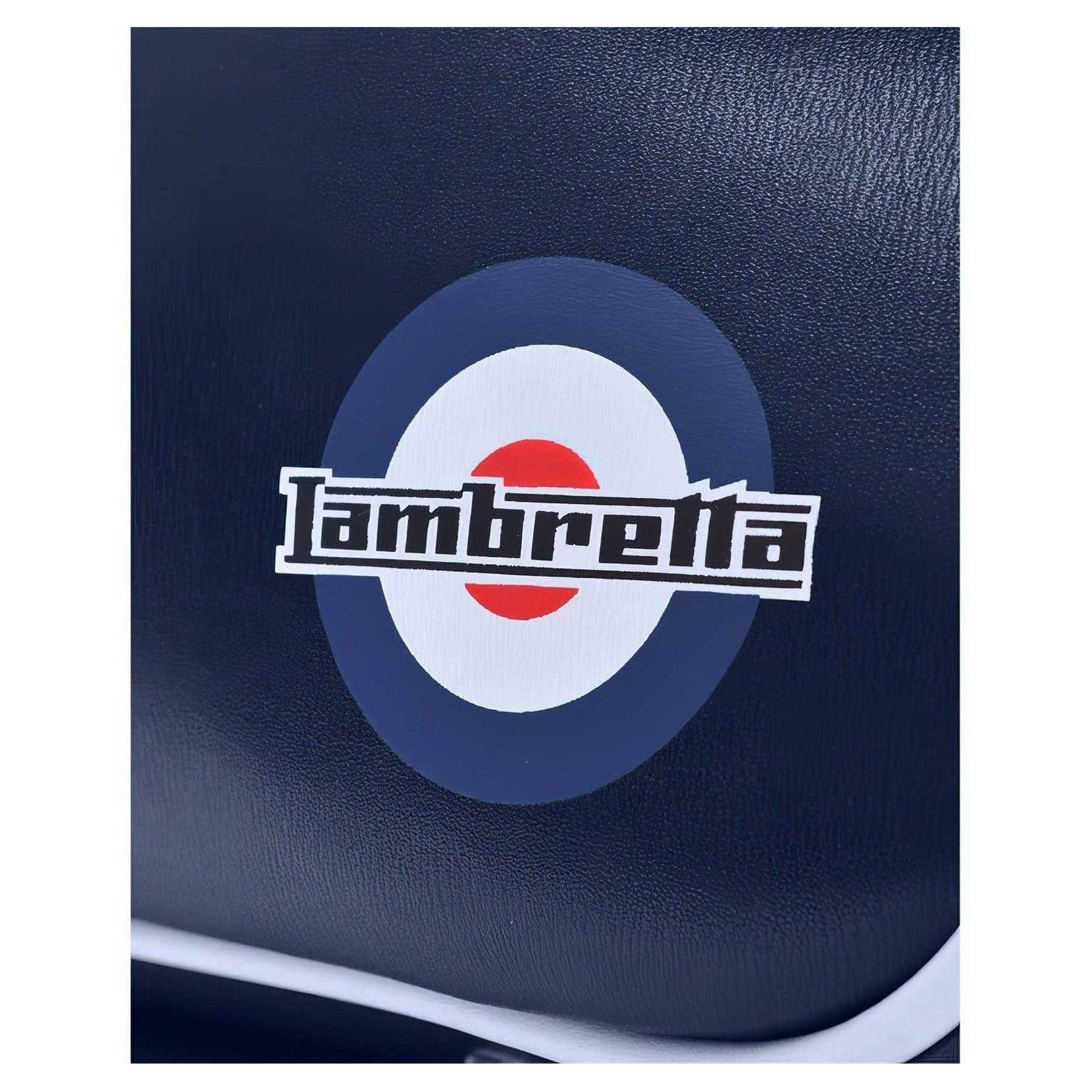 Navy-White - Side - Lambretta Mod Retro Faux Leather Duffle Bag