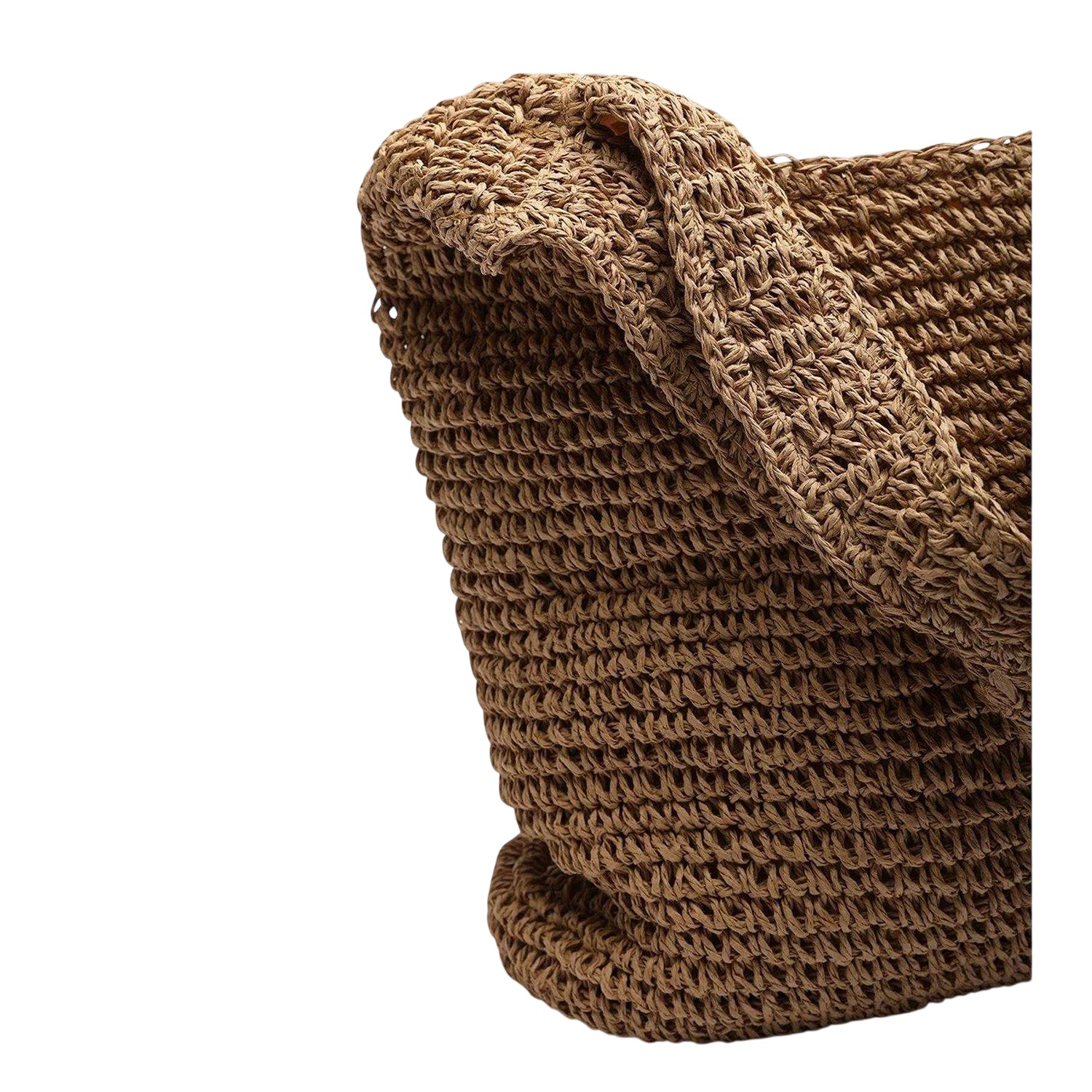 Brown - Side - Where´s That From Woven Raffia Holiday Shoulder Bag