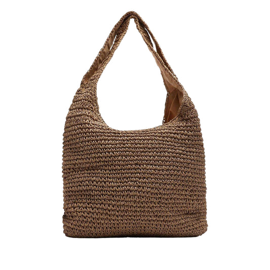 Brown - Front - Where´s That From Woven Raffia Holiday Shoulder Bag