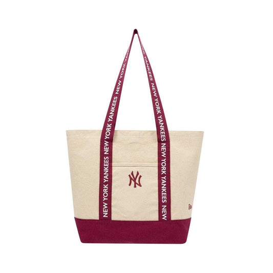 Burgundy - Front - New York Yankees MLB New Era Canvas Tote Bag
