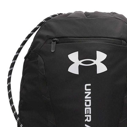 Black - Back - Under Armour Hustle Logo Gym Drawstring Bag