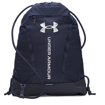 Midnight Navy - Front - Under Armour Hustle Logo Gym Drawstring Bag