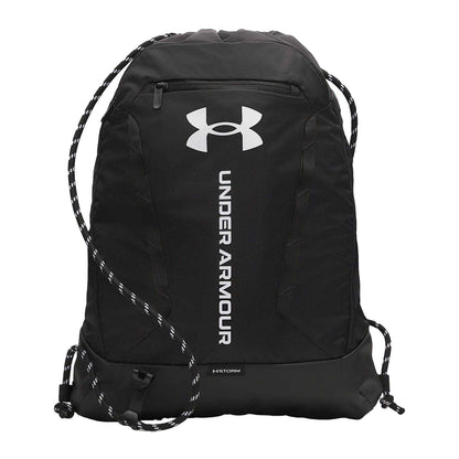 Black - Front - Under Armour Hustle Logo Gym Drawstring Bag