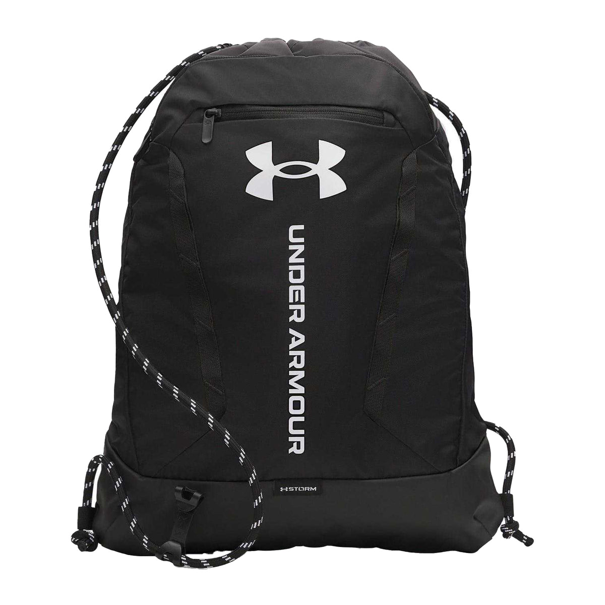 Black - Front - Under Armour Hustle Logo Gym Drawstring Bag