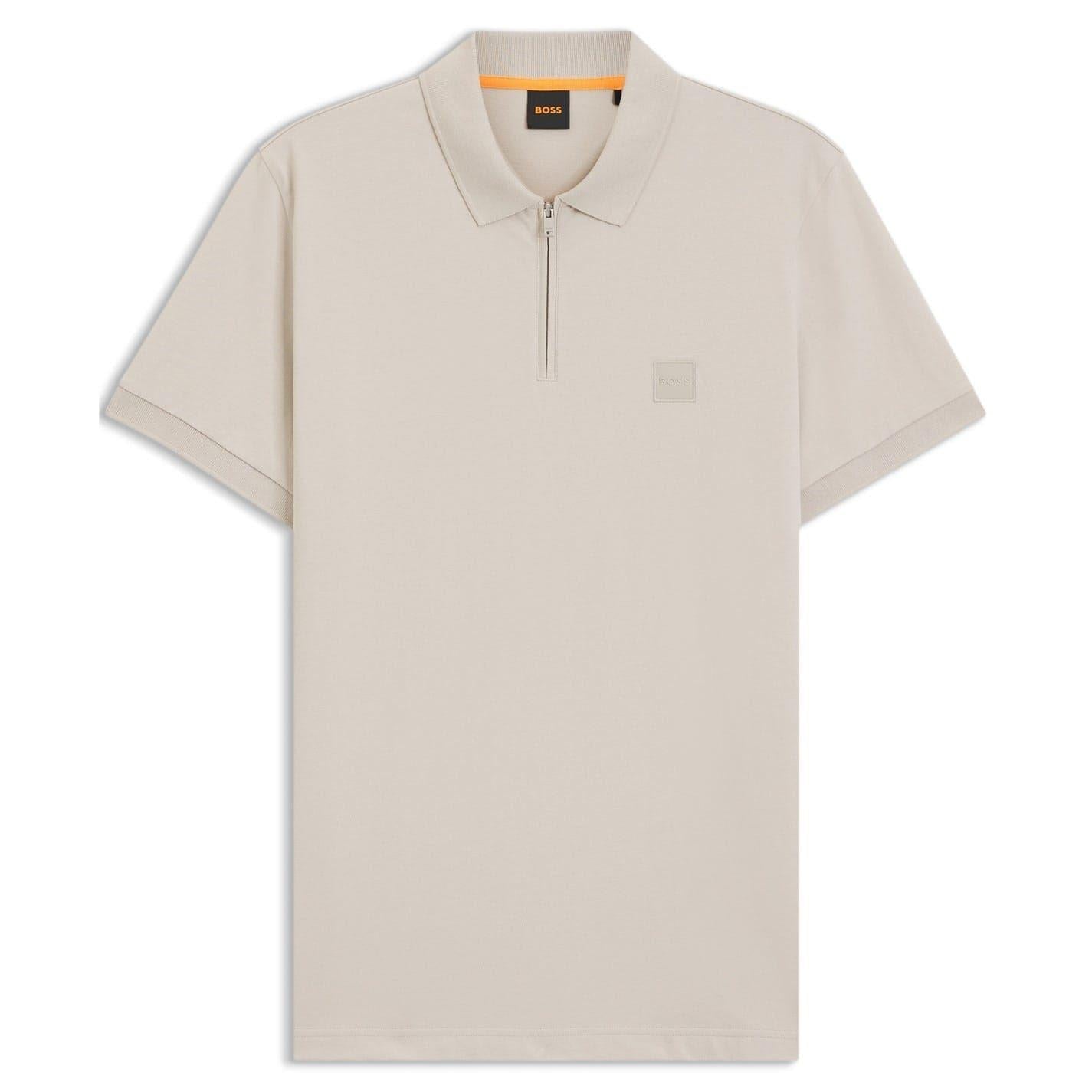 Grey - Front - Boss Mens Regular Short-Sleeved Polo Shirt
