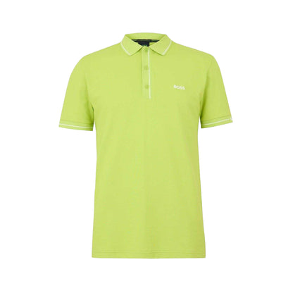Bright Green - Front - Boss Mens Paule Polo Shirt