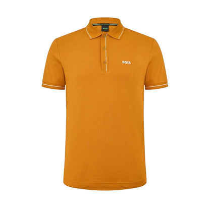 Dark Yellow - Front - Boss Mens Paule Polo Shirt