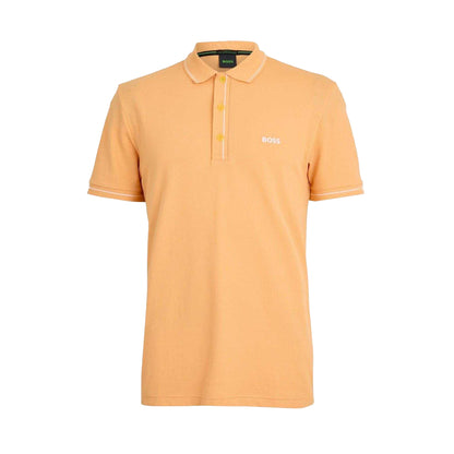 Orange - Front - Boss Mens Paule Polo Shirt