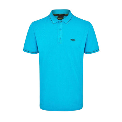 Turquoise-Aqua - Front - Boss Mens Paule Polo Shirt