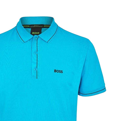 Turquoise-Aqua - Back - Boss Mens Paule Polo Shirt