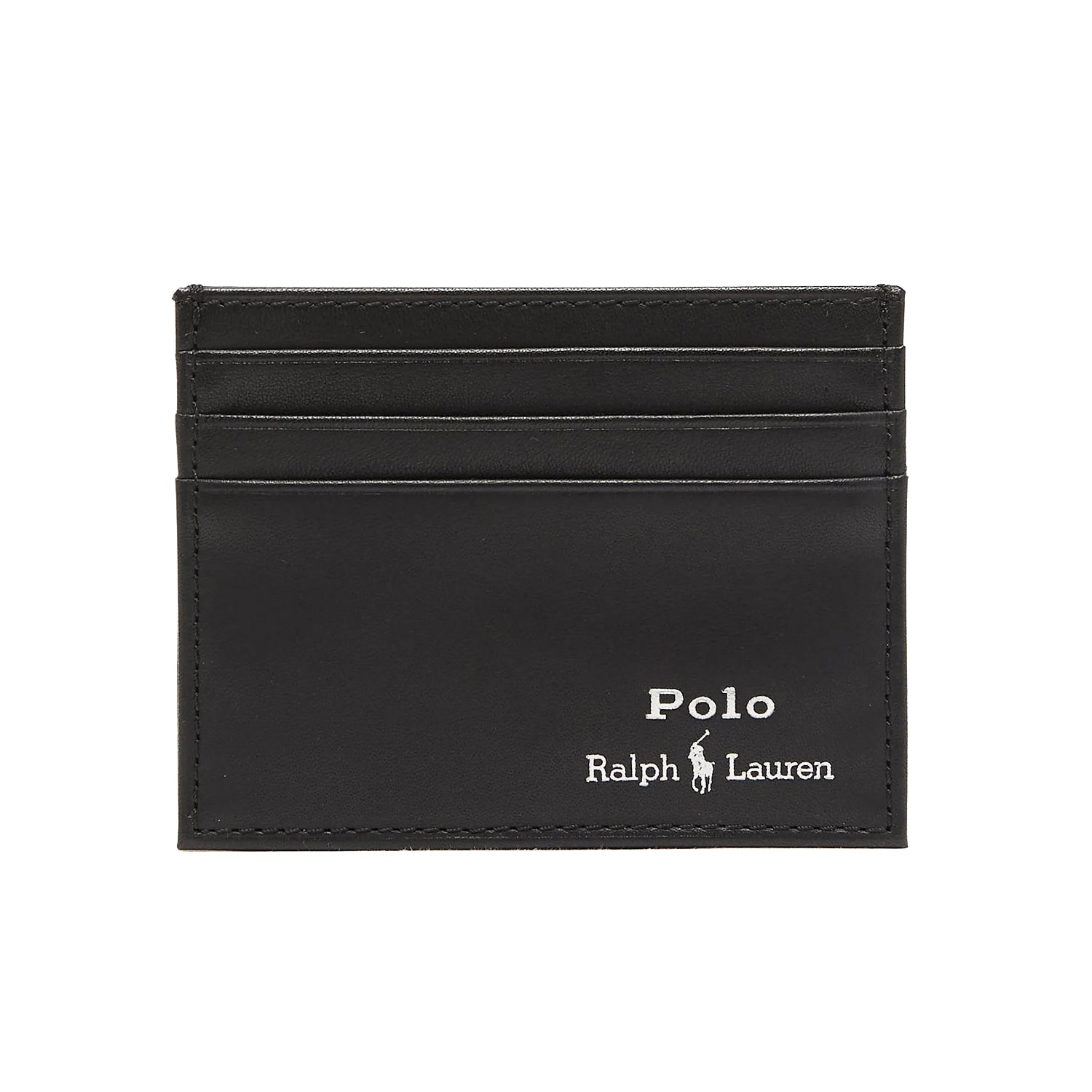Black - Side - Ralph Lauren Polo Logo Grain Leather Belt And Wallet Set