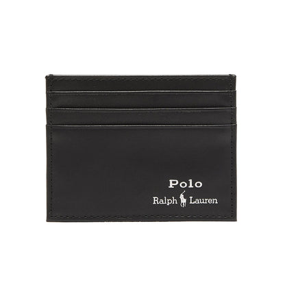 Black - Side - Ralph Lauren Polo Logo Grain Leather Belt And Wallet Set