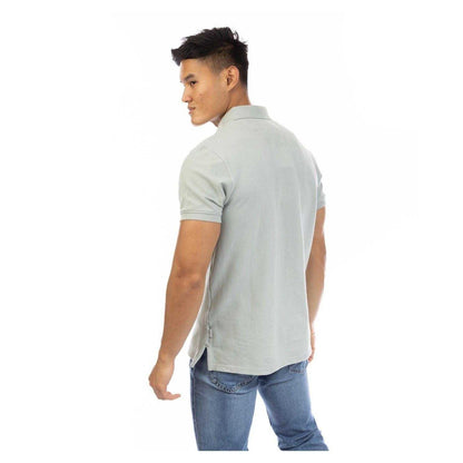 Grey - Back - Peter Werth Mens Molton Regular Polo Shirt