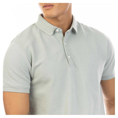 Grey - Side - Peter Werth Mens Molton Regular Polo Shirt