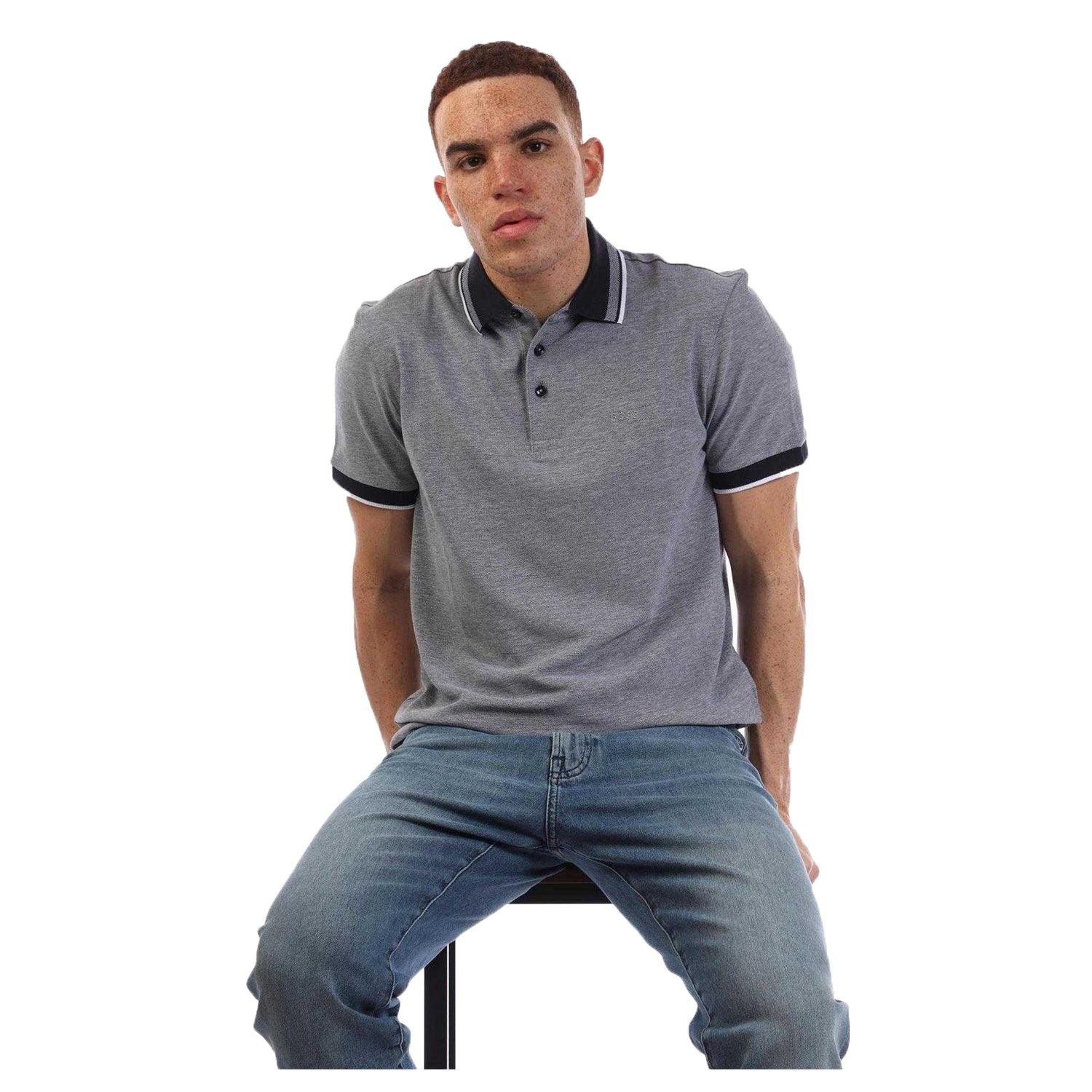 Dark Blue - Side - Boss Mens Polo Shirt