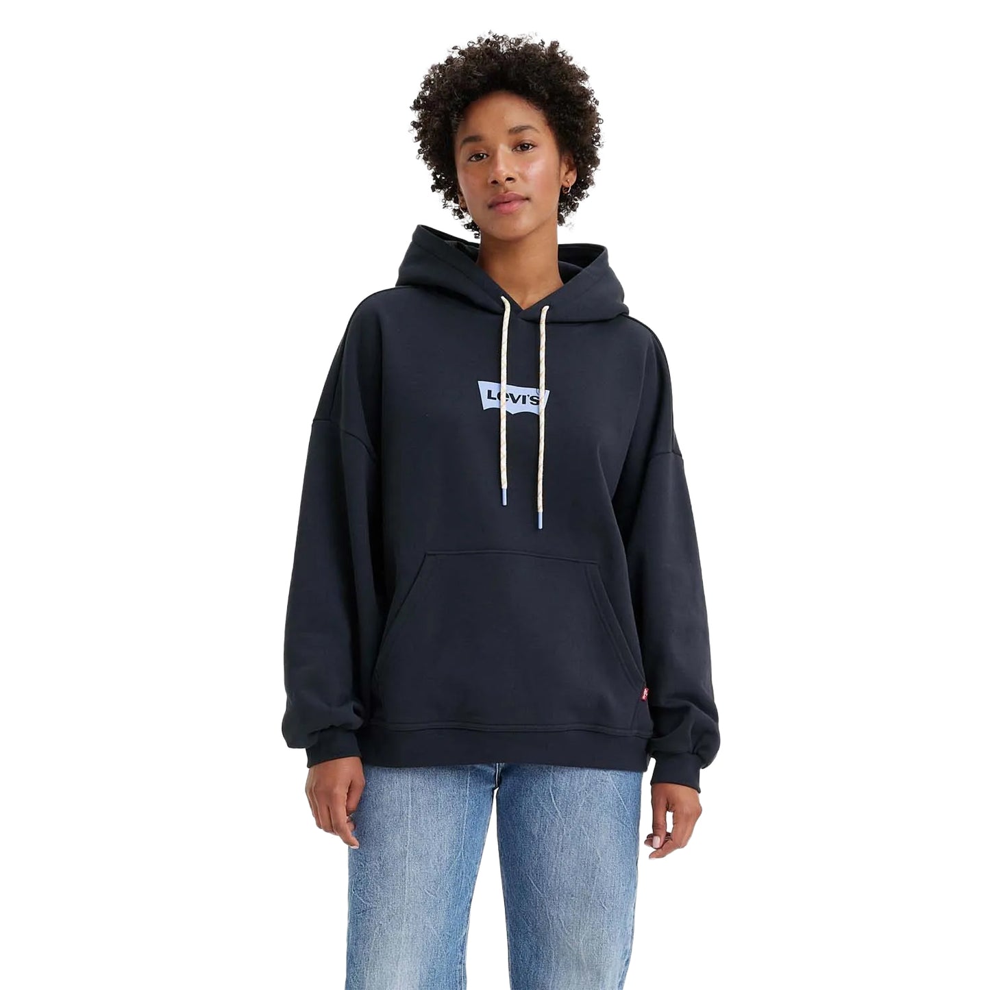 Navy - Side - Levis Womens-Ladies Caravan Graphic Hoodie