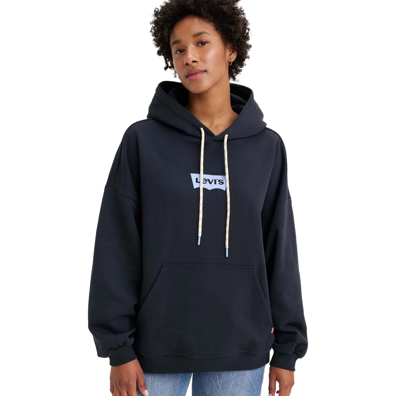 Navy - Front - Levis Womens-Ladies Caravan Graphic Hoodie