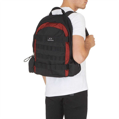 Black-Red - Lifestyle - Armani Exchange Nylon Backpack