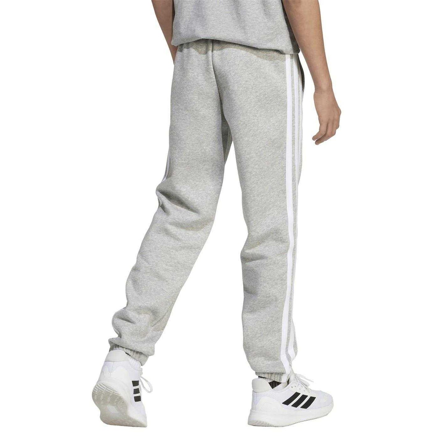 Grey-White - Back - Adidas Childrens-Kids Essentials Joggers