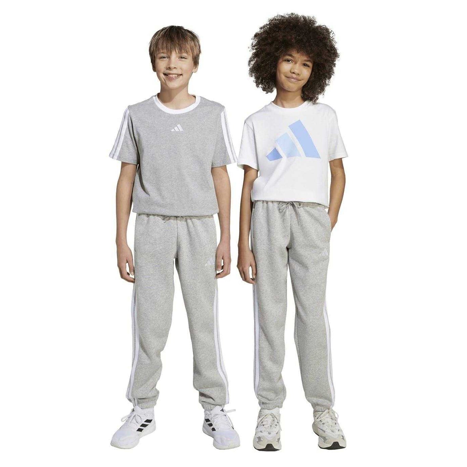 Grey-White - Lifestyle - Adidas Childrens-Kids Essentials Joggers