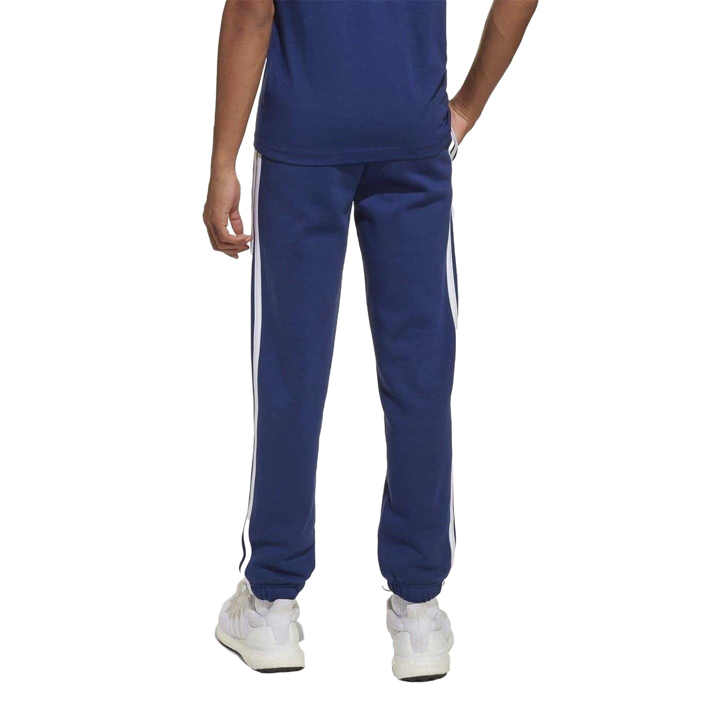 Navy-White - Back - Adidas Childrens-Kids Essentials Joggers