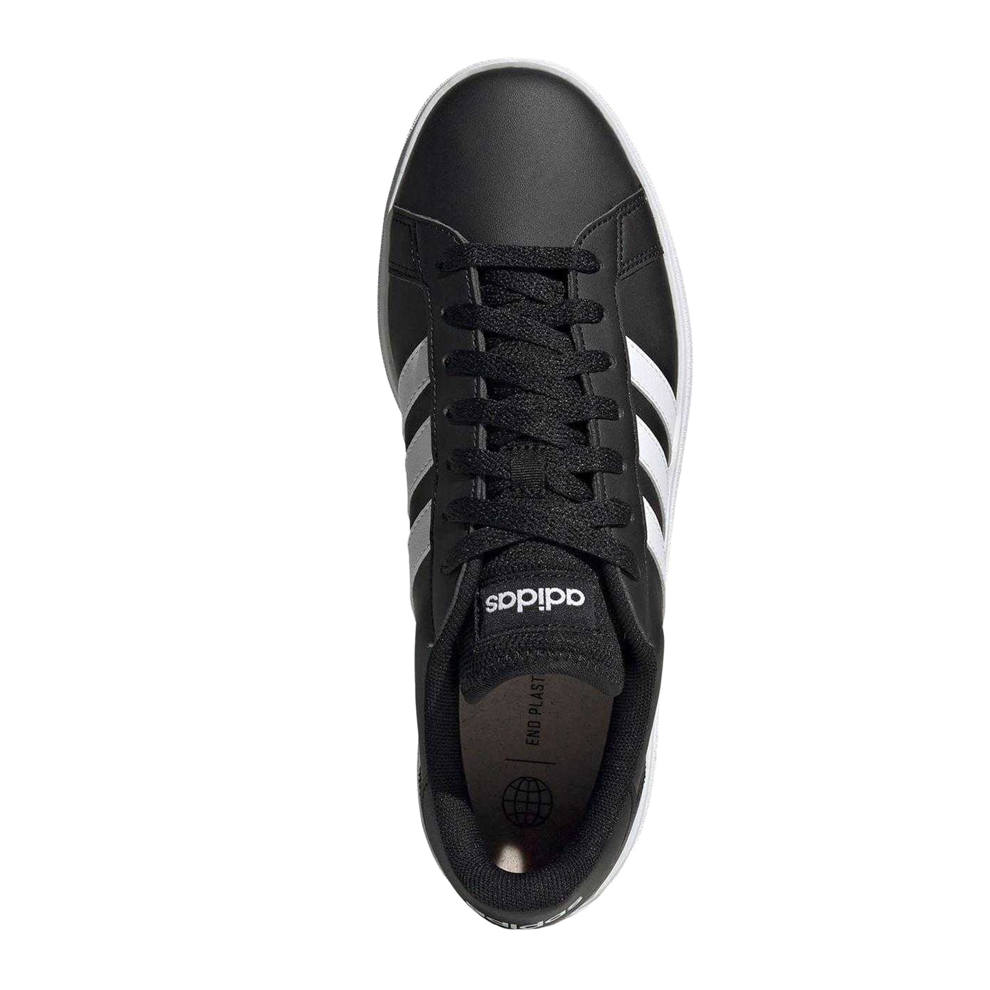 White-Black - Front - Adidas Mens Grand Court Base 2.0 Trainers