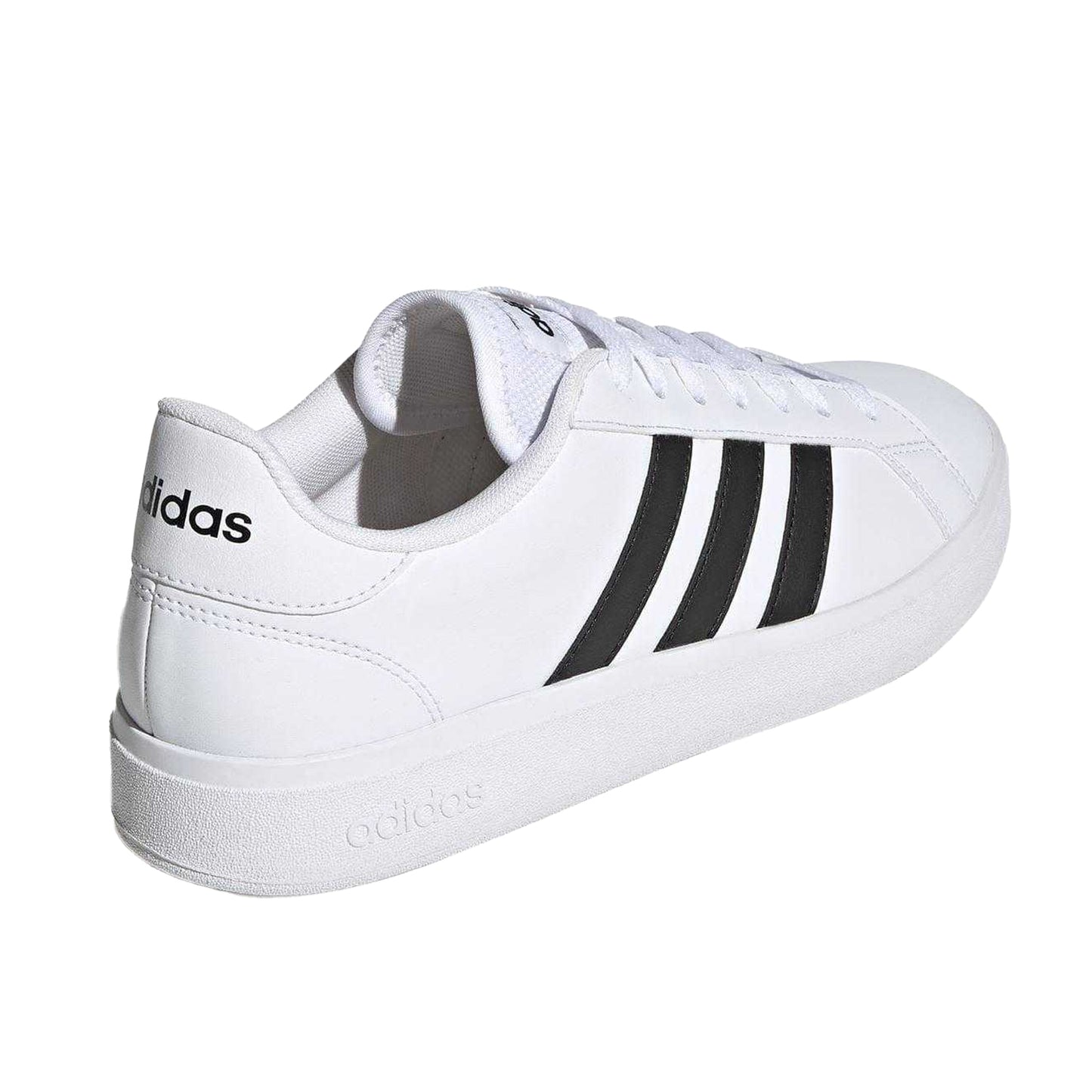 White-Black - Side - Adidas Mens Grand Court Base 2.0 Trainers