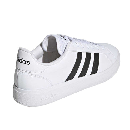 White-Black - Side - Adidas Mens Grand Court Base 2.0 Trainers