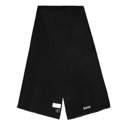 Black - Front - Boss Asport Logo Scarf