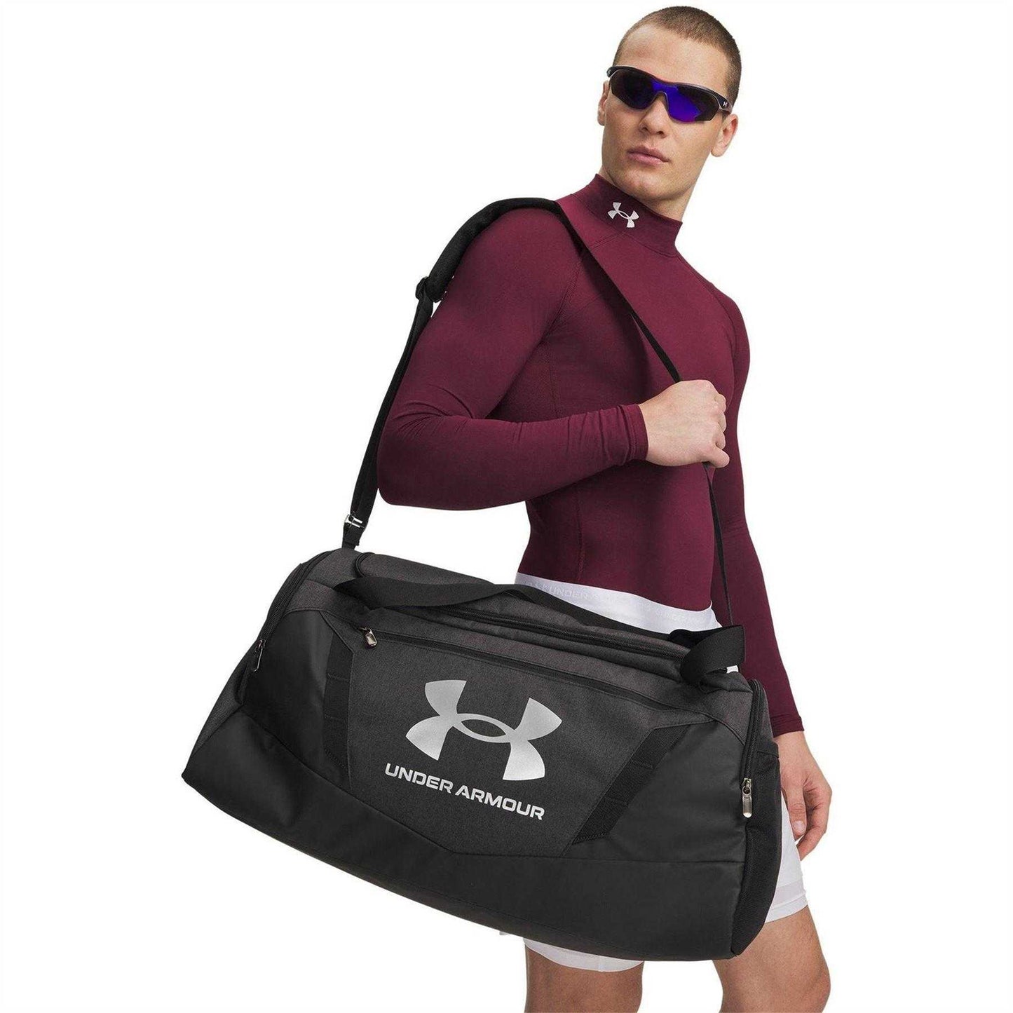 Heather Grey-Black-Silver - Pack Shot - Under Armour Undeniable 5.0 Duffle Bag