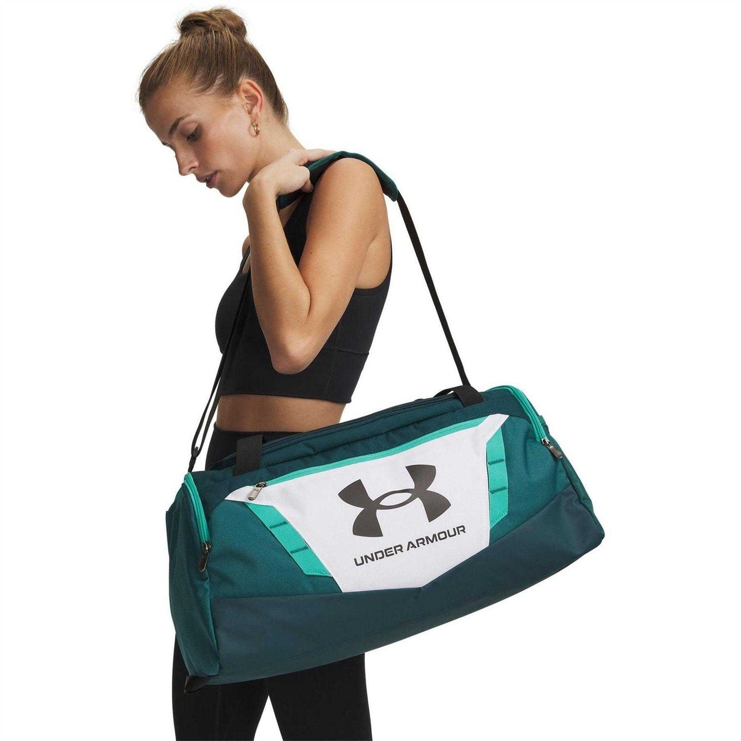White-Green-Black - Pack Shot - Under Armour Undeniable 5.0 Duffle Bag