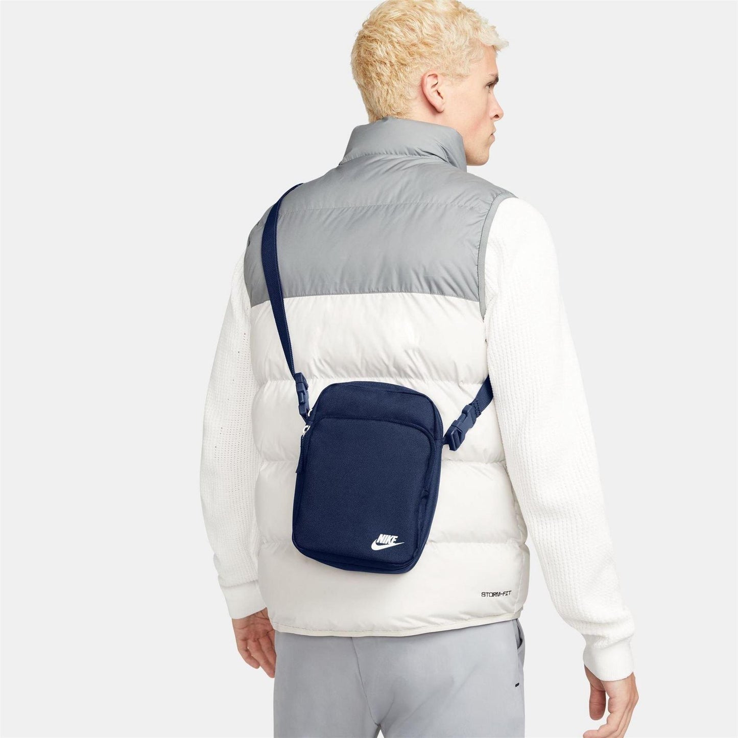 Midnight Navy - Side - Nike Unisex Adult Heritage Woven Crossbody Bag