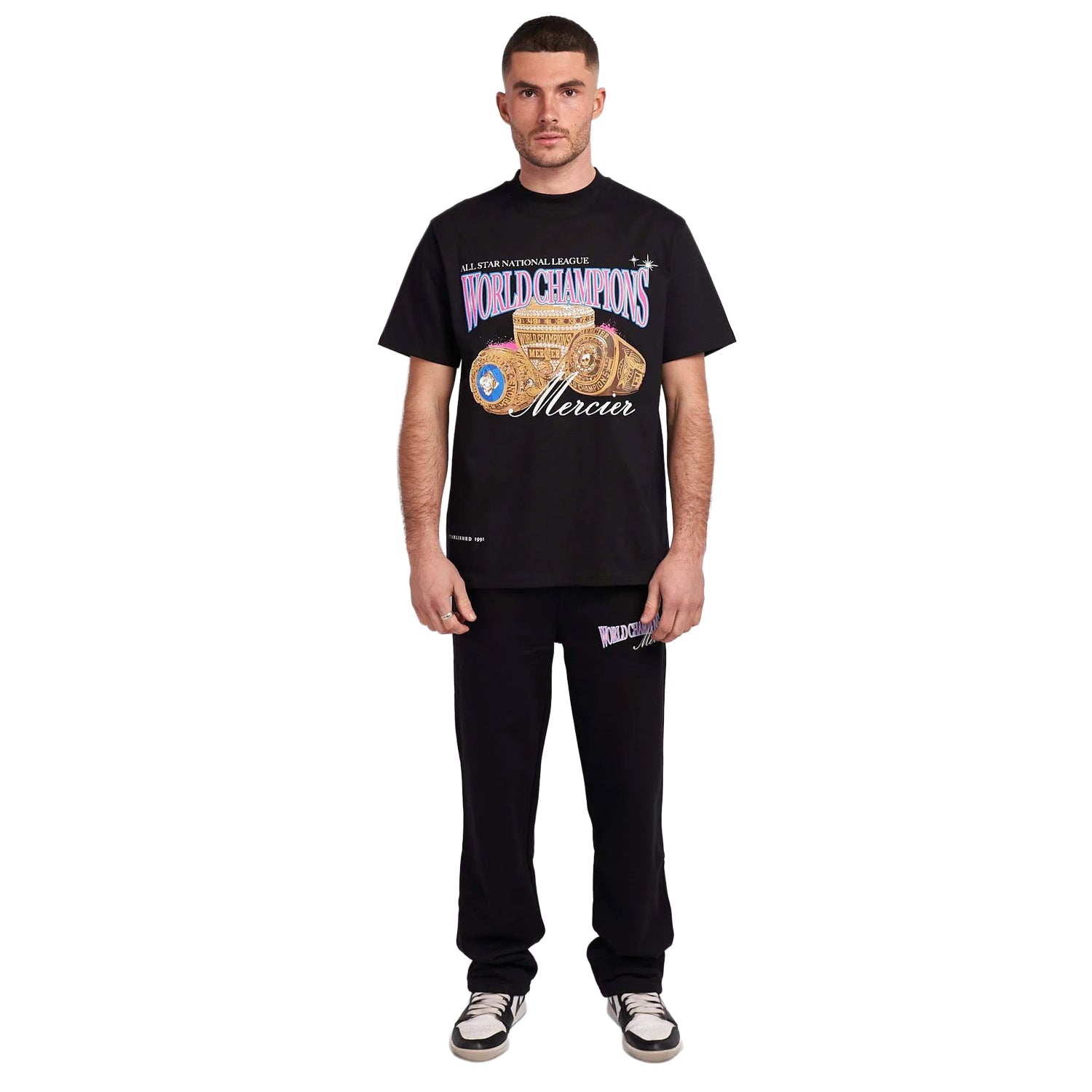 Black - Side - Mercier Mens World Champion T-Shirt