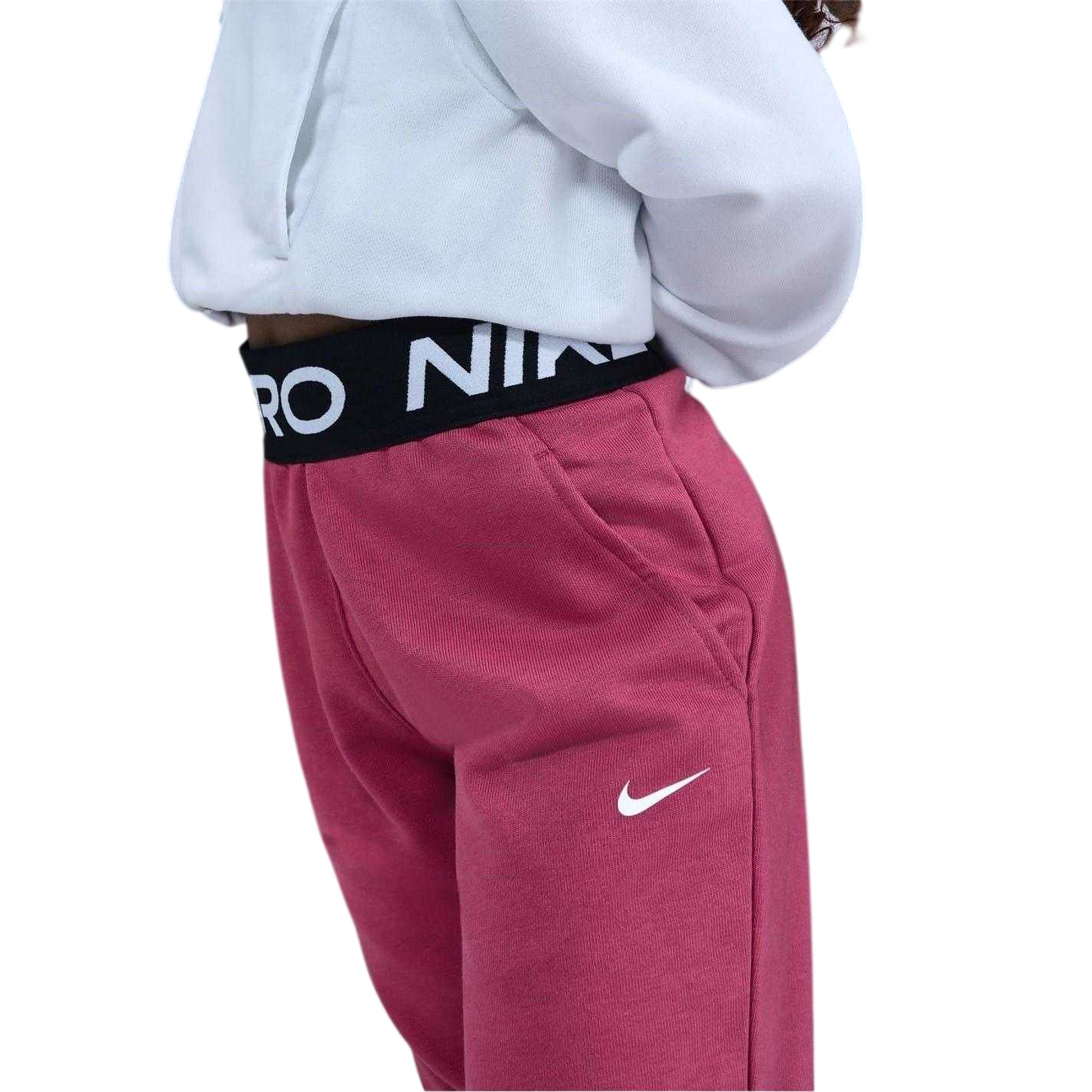 Beet Red - Side - Nike Childrens-Kids Pro Dri-FIT Jogging Bottoms
