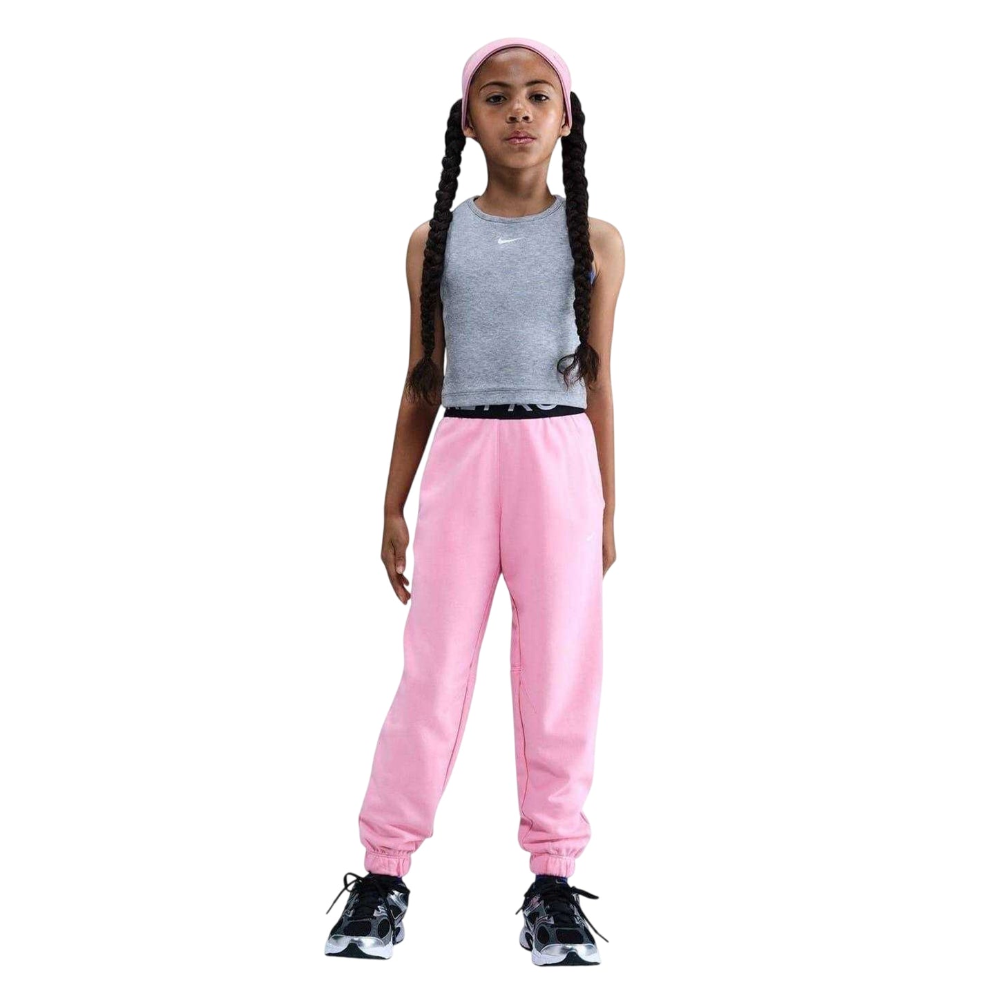 Pink - Front - Nike Childrens-Kids Pro Dri-FIT Jogging Bottoms
