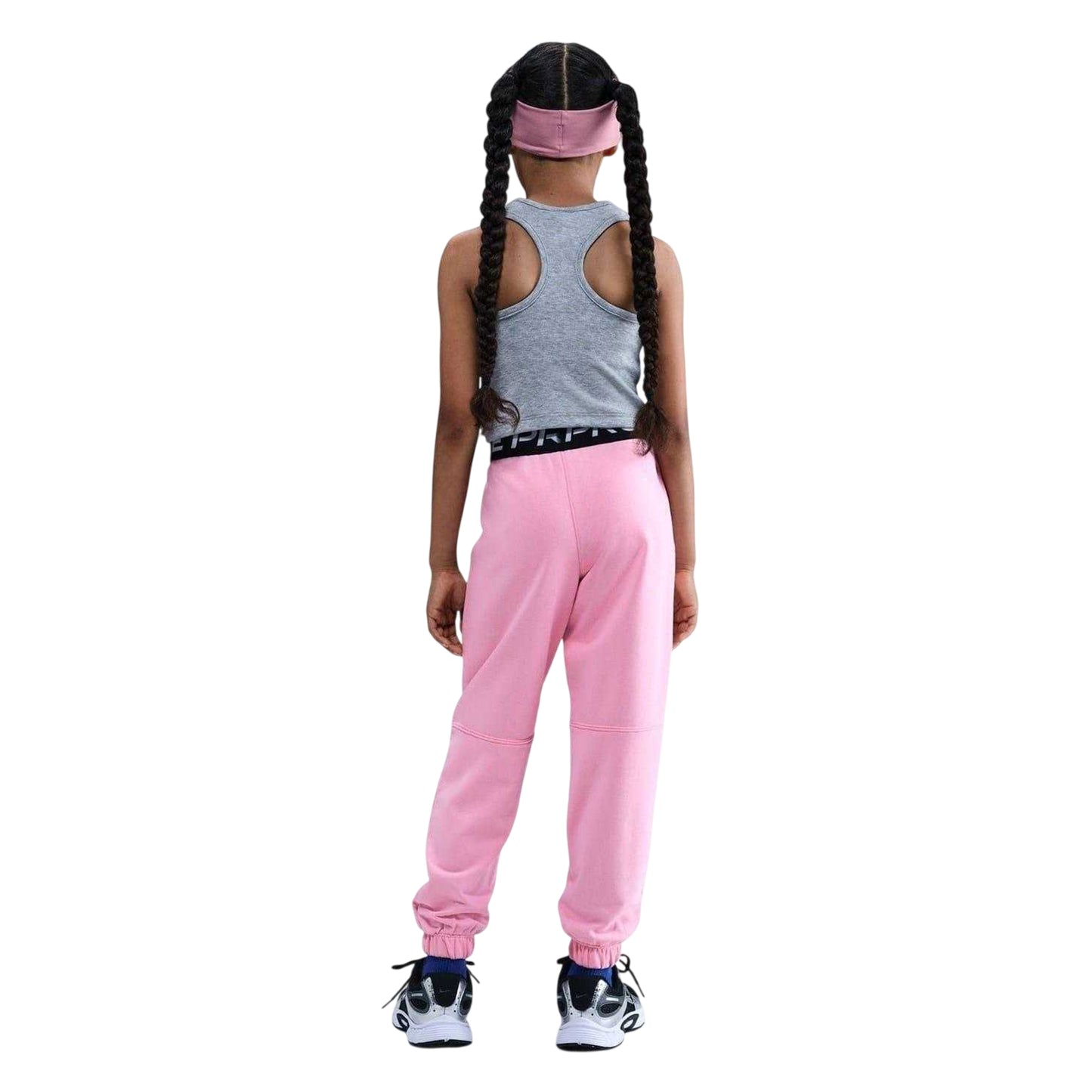Pink - Back - Nike Childrens-Kids Pro Dri-FIT Jogging Bottoms