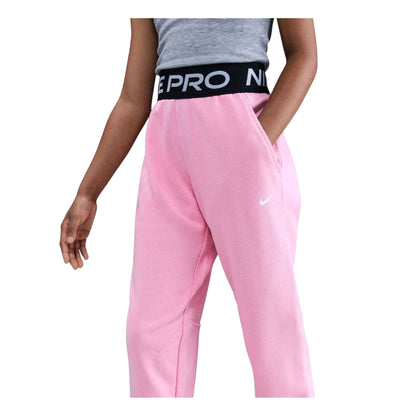 Pink - Side - Nike Childrens-Kids Pro Dri-FIT Jogging Bottoms