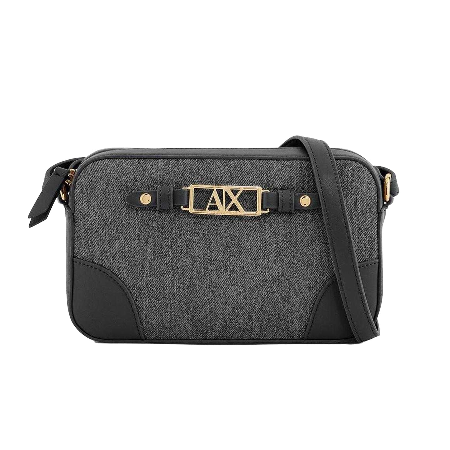 Black - Front - Armani Exchange Womens-Ladies Crossbody Bag