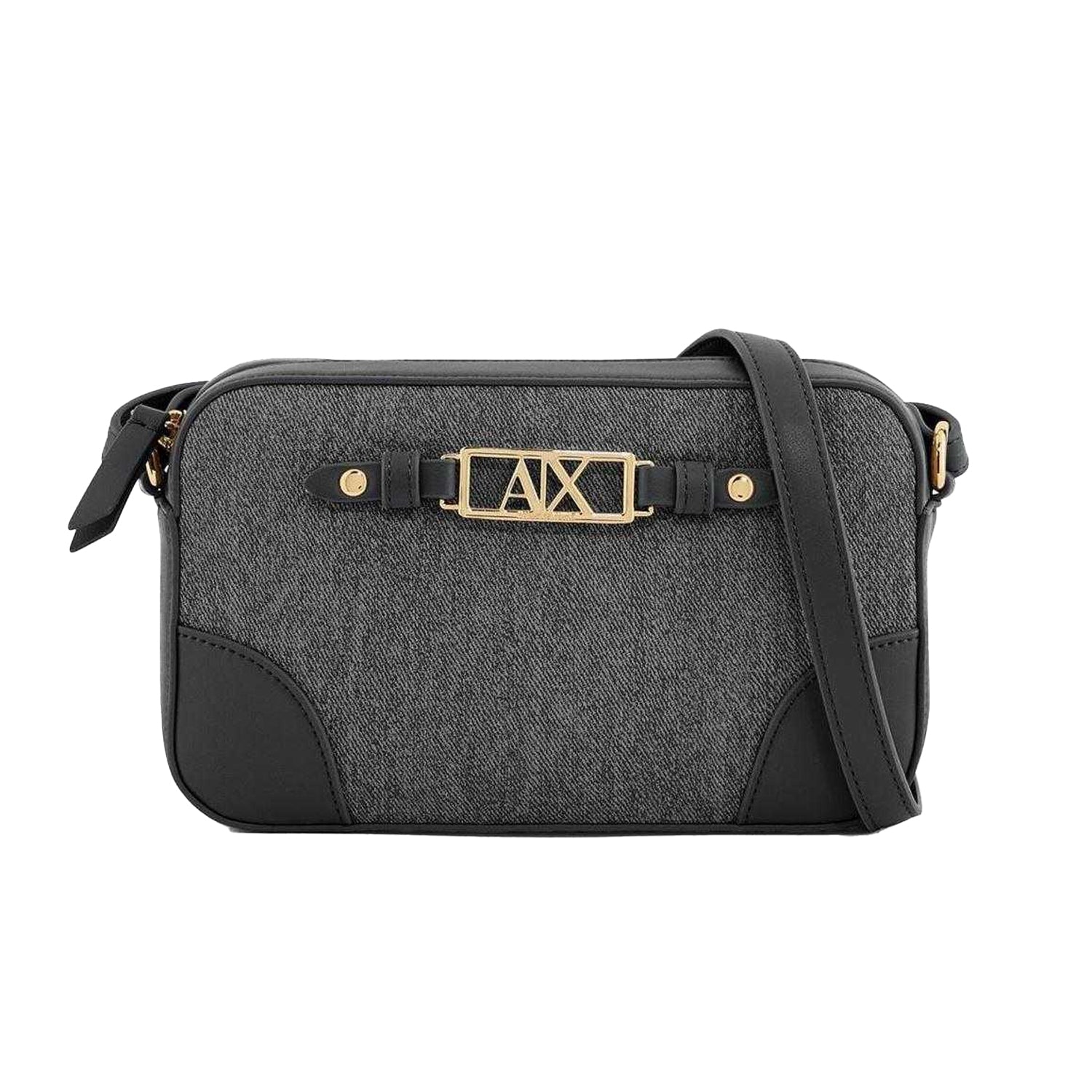 Black - Front - Armani Exchange Womens-Ladies Crossbody Bag