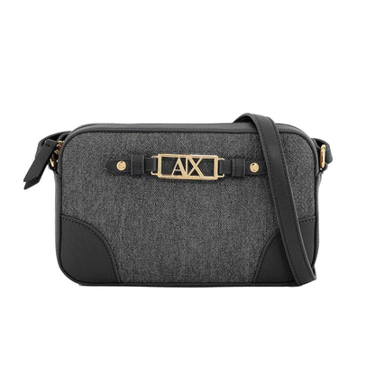 Black - Front - Armani Exchange Womens-Ladies Crossbody Bag