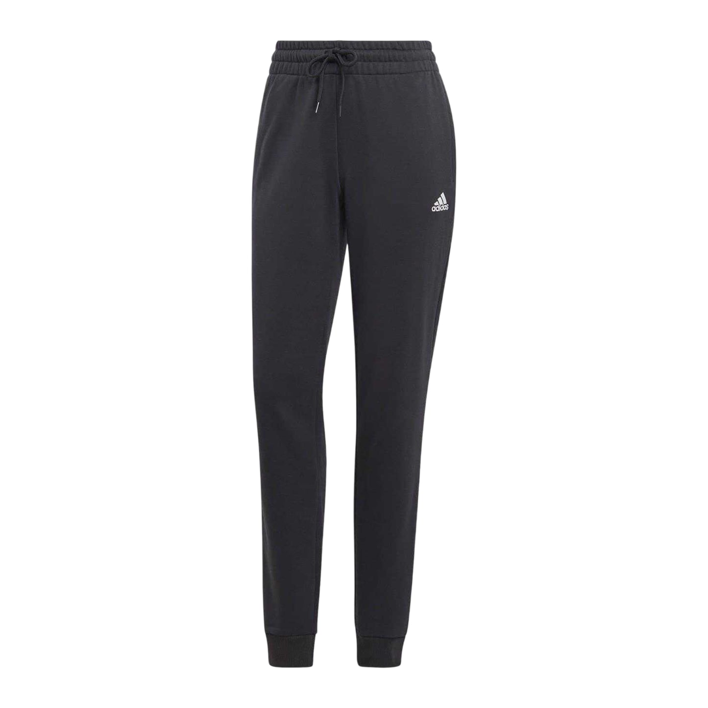Black-White - Front - Adidas Womens-Ladies Linear Slim Joggers