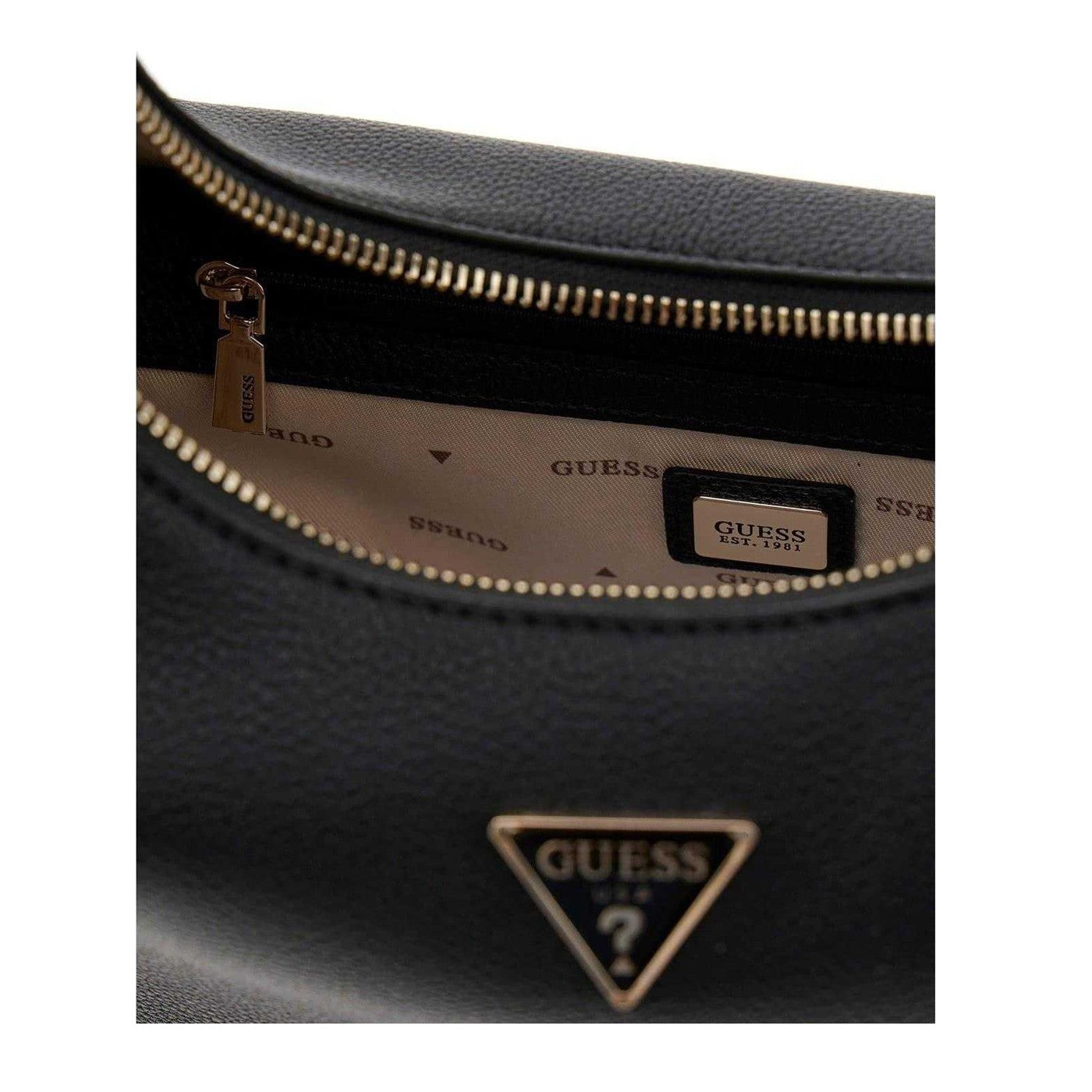 Black - Side - Guess 1981 Crescent Shaped Hobo Bag