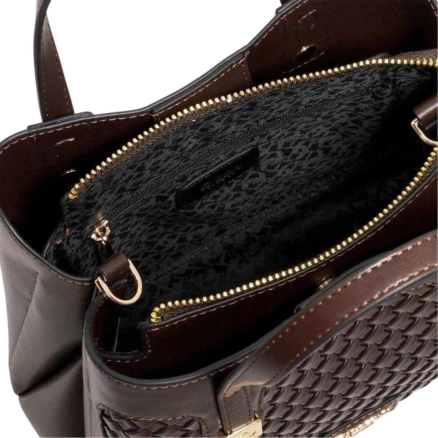 Dark Brown - Side - Dune London Deavie Woven Handbag