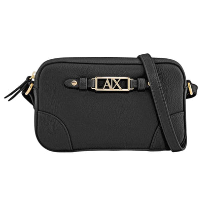 Black - Front - Armani Exchange Womens-Ladies Crossbody Bag