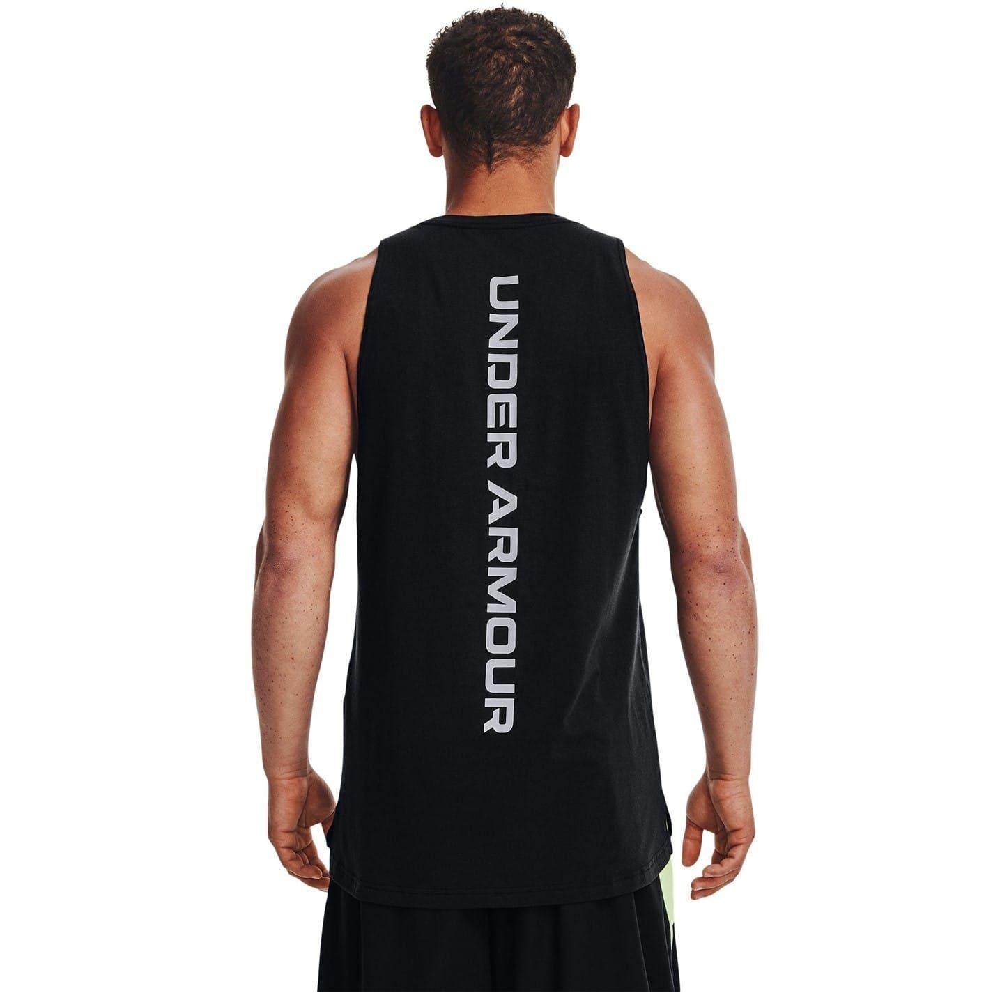 Black - Back - Under Armour Mens Baseline Tank Top