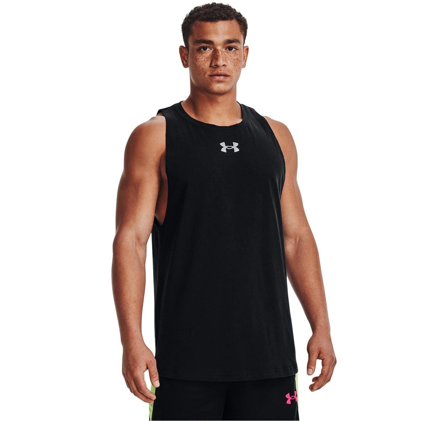 Black - Lifestyle - Under Armour Mens Baseline Tank Top