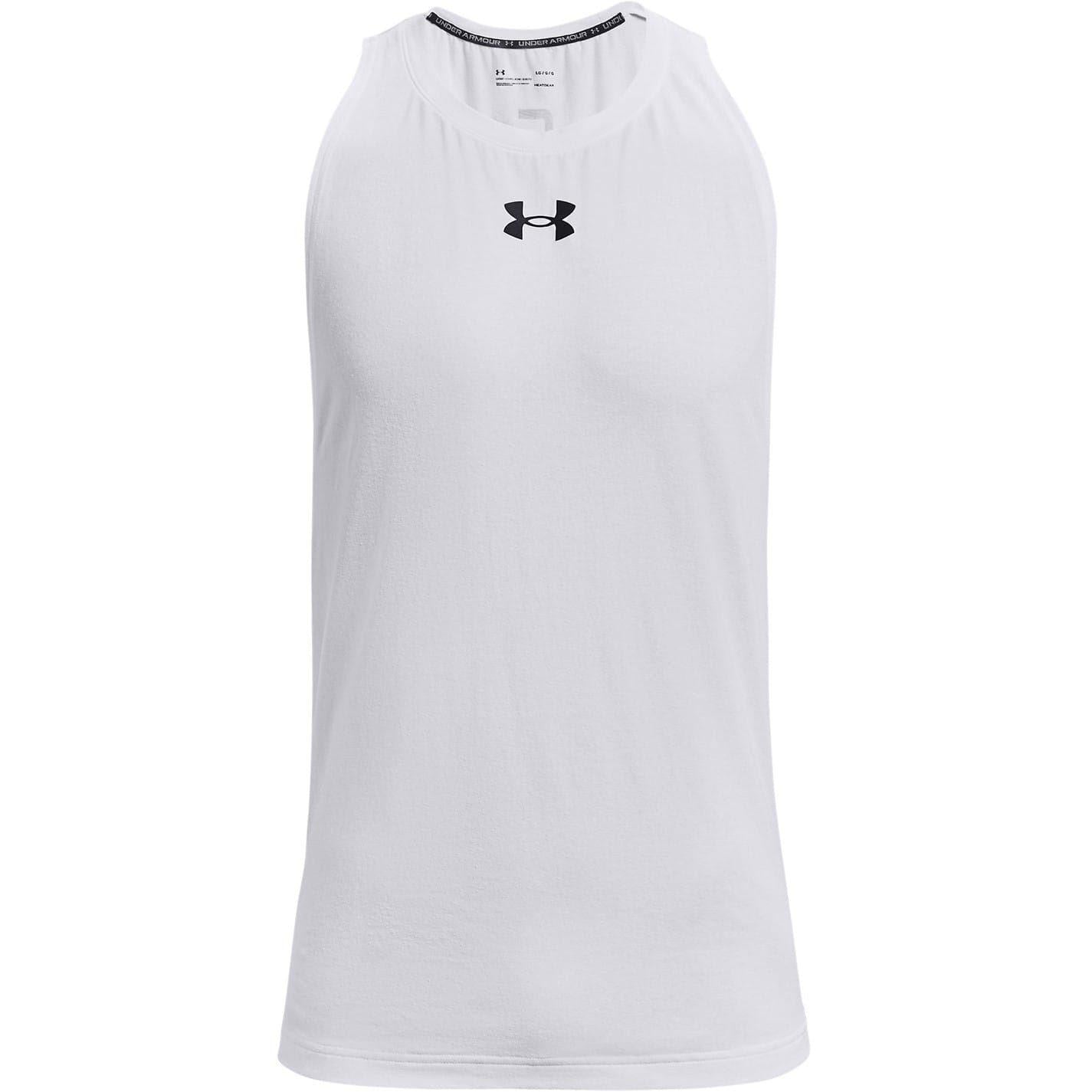 White-Black - Front - Under Armour Mens Baseline Tank Top