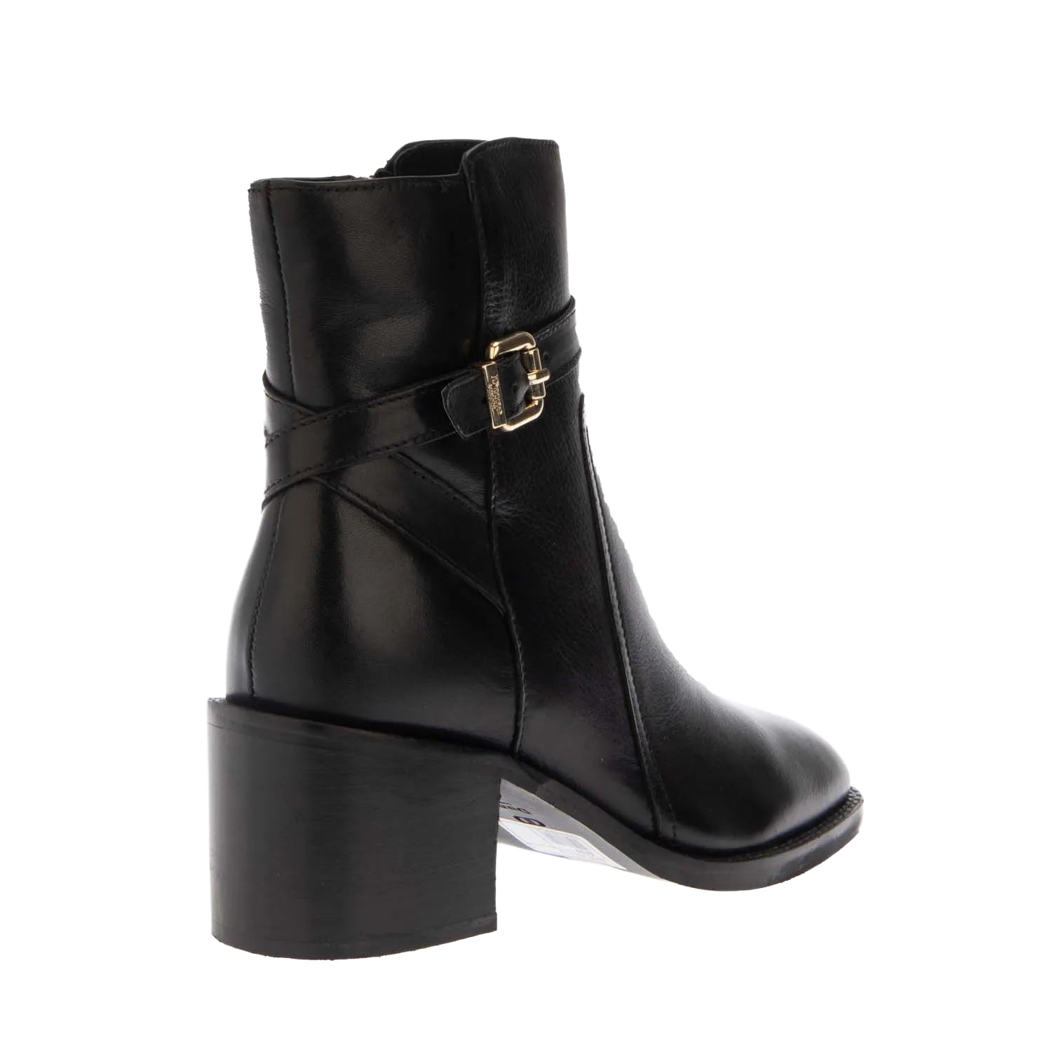 Black - Back - Dune London Womens-Ladies Plotto Leather Block Heel Ankle Boots
